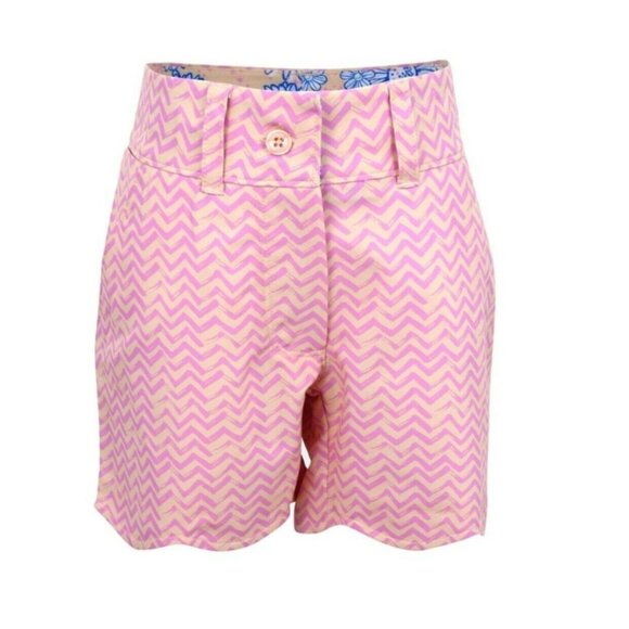 Turtle & Tees Golf Tennis Lucy Shorts Size XL 14-16 Girls Pockets Pink Waves NEW - Picture 1 of 2